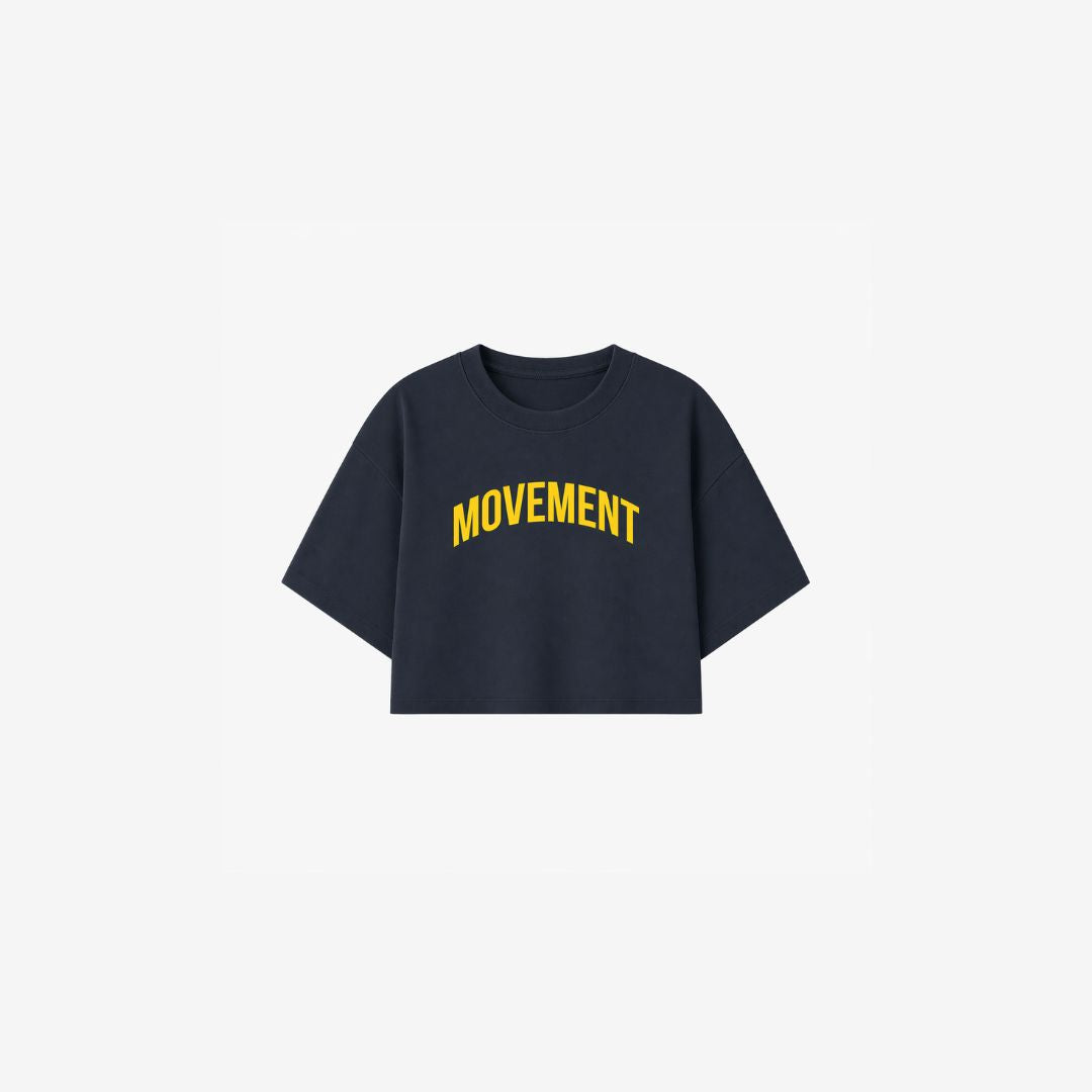 CROP TOP OVERSIZE TRAINING NAVY BLUE YELLOW