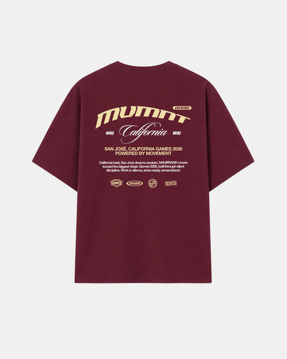 CAMISETA OVERSIZE MVMNT CALIFORNIA BURGUNDY