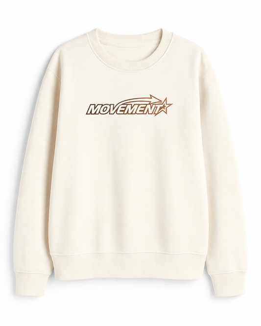SUDADERA OVERSIZE STAR CUELLO REDONDO UNISEX CREAM