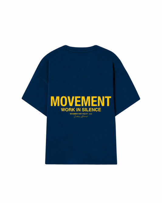CAMISETA OVERSIZE WORK IN SILENCE NAVY BLUE
