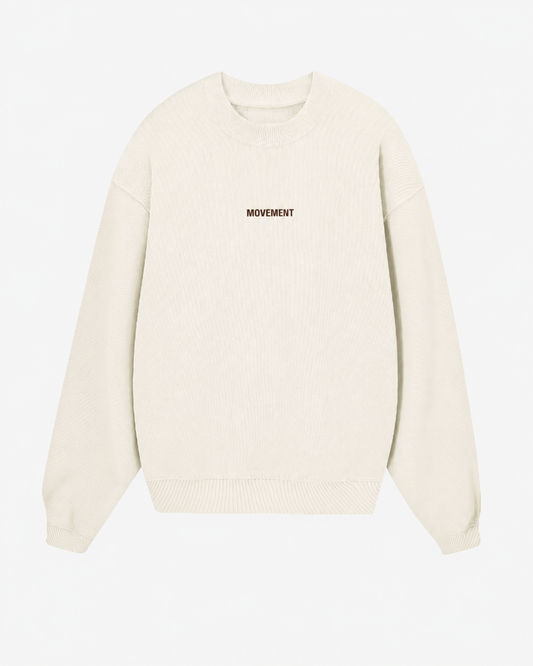 SUDADERA OVERSIZE CUELLO REDONDO UNISEX CREAM