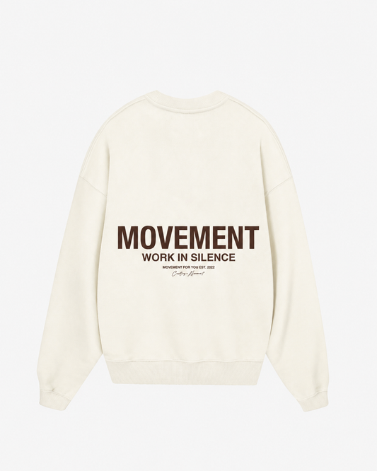 SUDADERA OVERSIZE CUELLO REDONDO UNISEX CREAM