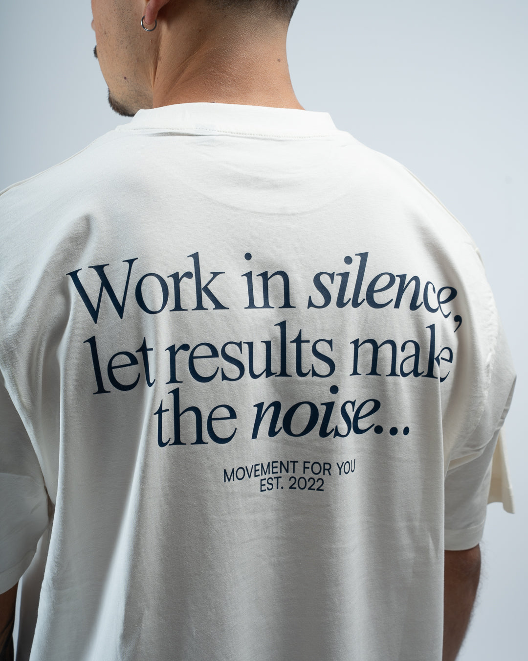 OVERSIZE TRAINING WORK IN SILENCE LET RESULTS NAVY CREAM