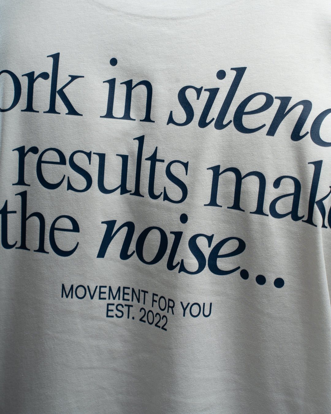 OVERSIZE TRAINING WORK IN SILENCE LET RESULTS NAVY CREAM