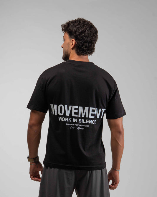 CAMISETA OVERSIZE WORK IN SILENCE BLACK
