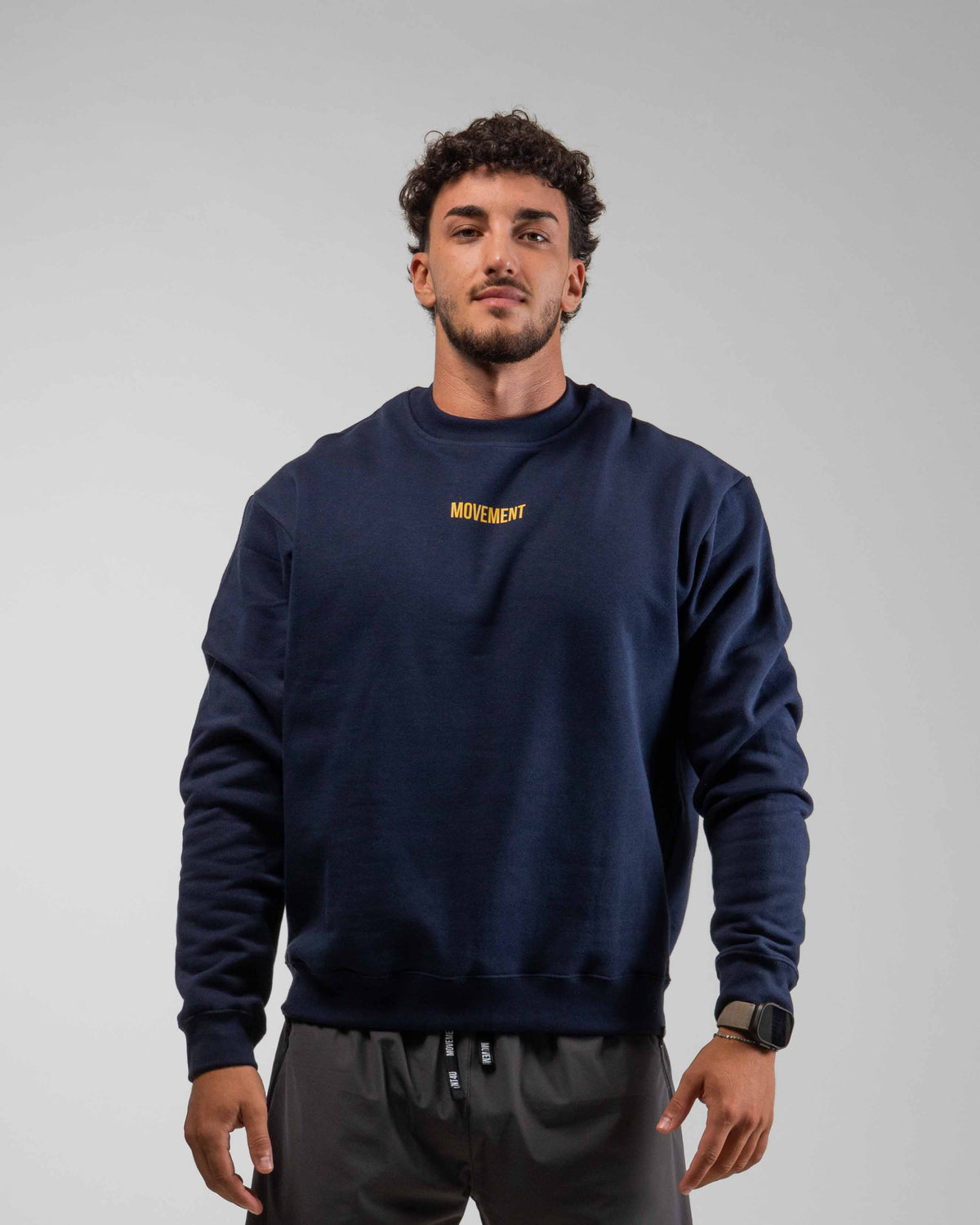 SUDADERA OVERSIZE CUELLO REDONDO UNISEX NAVY BLUE