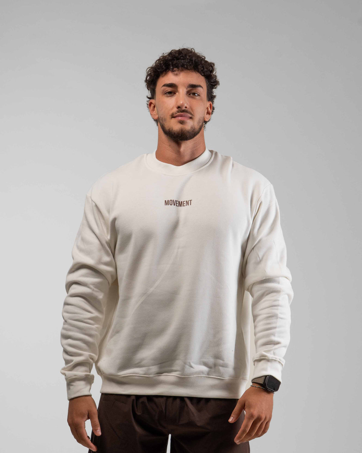 SUDADERA OVERSIZE CUELLO REDONDO UNISEX CREAM