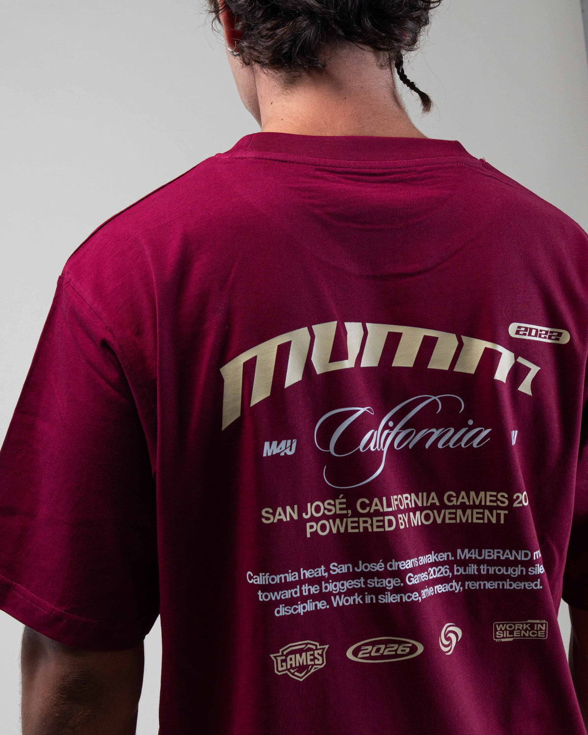 CAMISETA OVERSIZE MVMNT CALIFORNIA BURGUNDY