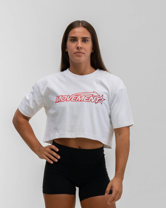 CROP TOP OVERSIZE TRAINING STAR WHITE