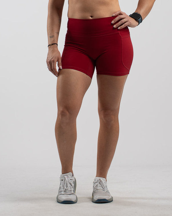 SHORTS PERFORMANCE POCKET CHERRY