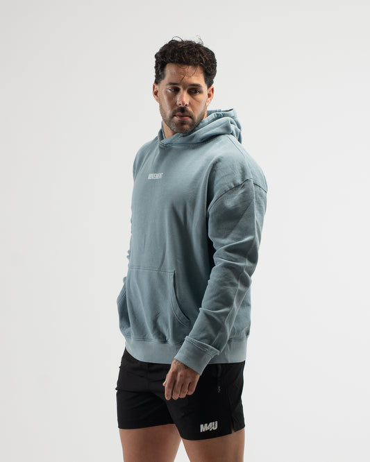 HOODIE OVERSIZE WASHED EFFECT BLUE