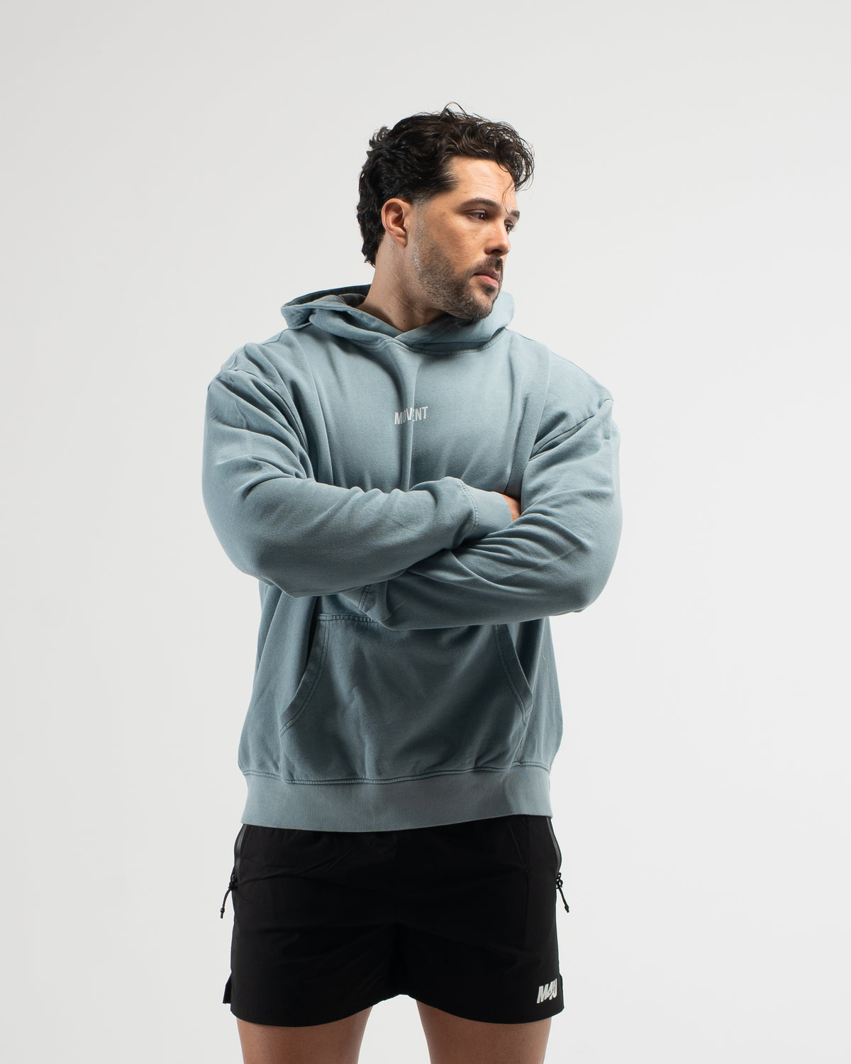 HOODIE OVERSIZE WASHED EFFECT BLUE