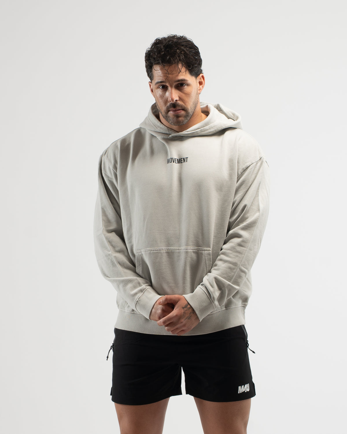 HOODIE OVERSIZE WASHED EFFECT GRAY