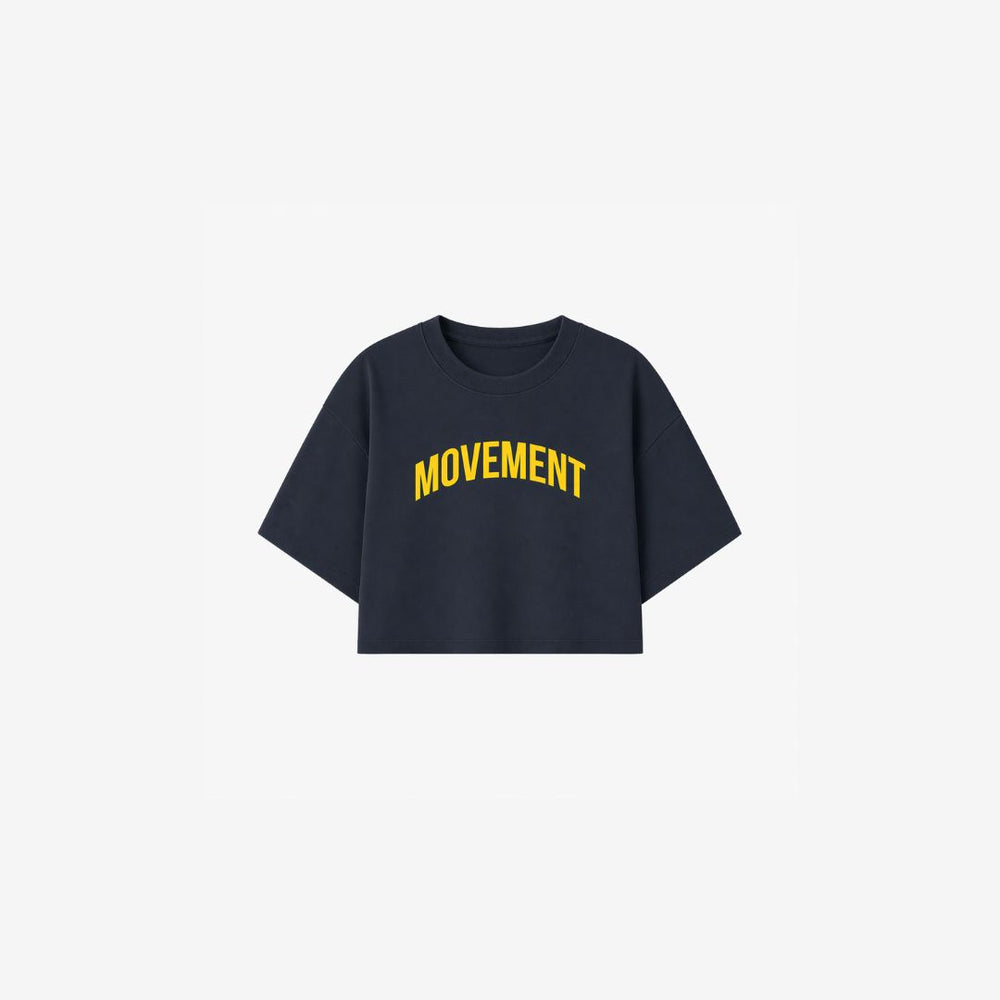 CROP TOP OVERSIZE TRAINING NAVY BLUE YELLOW