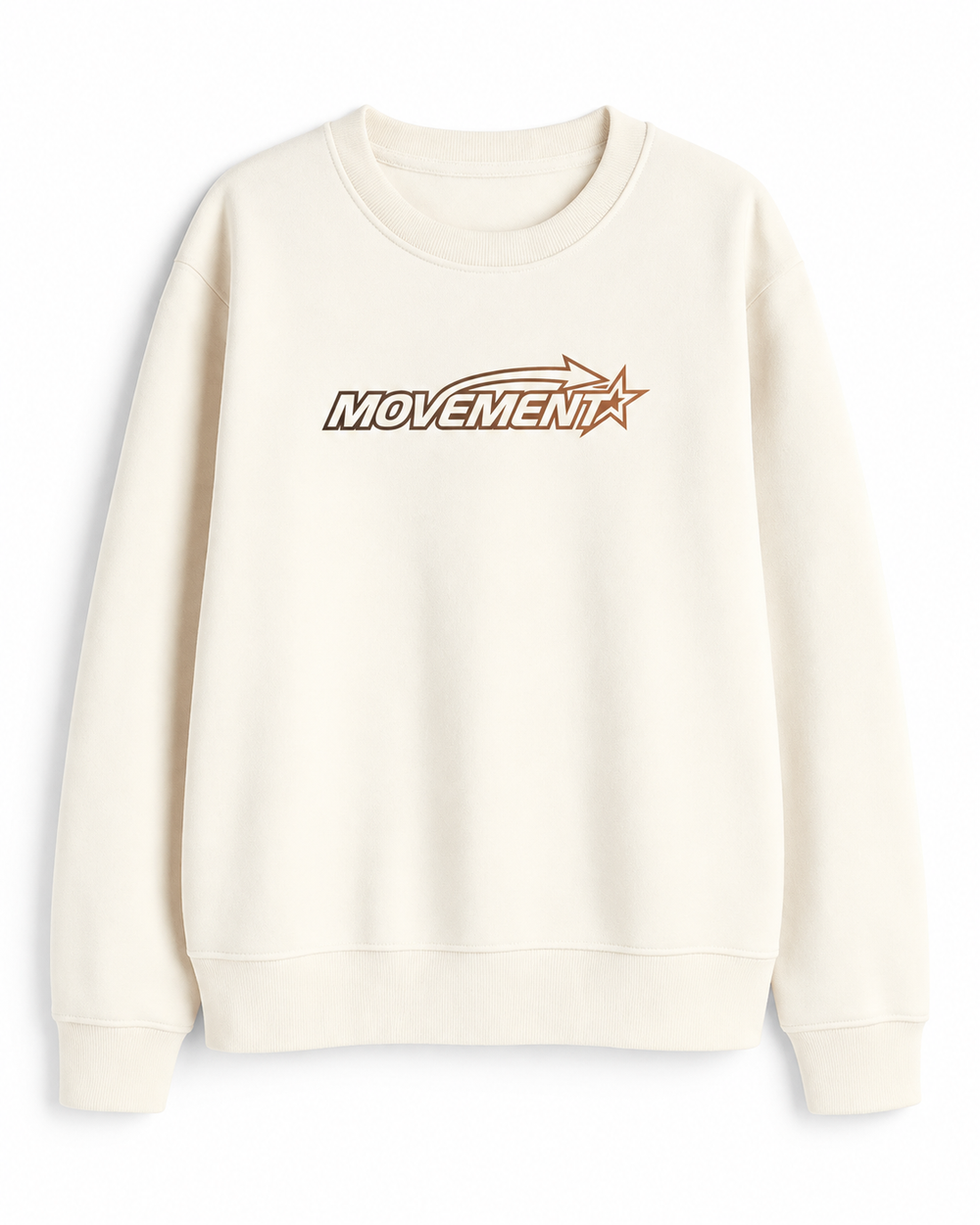 SUDADERA OVERSIZE STAR CUELLO REDONDO UNISEX CREAM