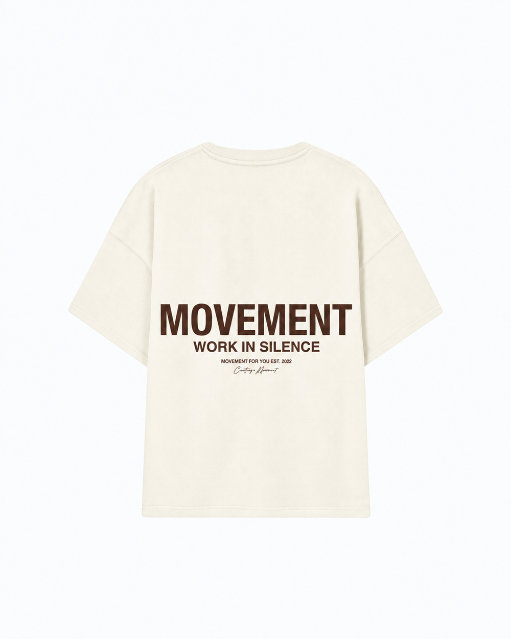 CAMISETA OVERSIZE WORK IN SILENCE CREAM CHOCOLATE