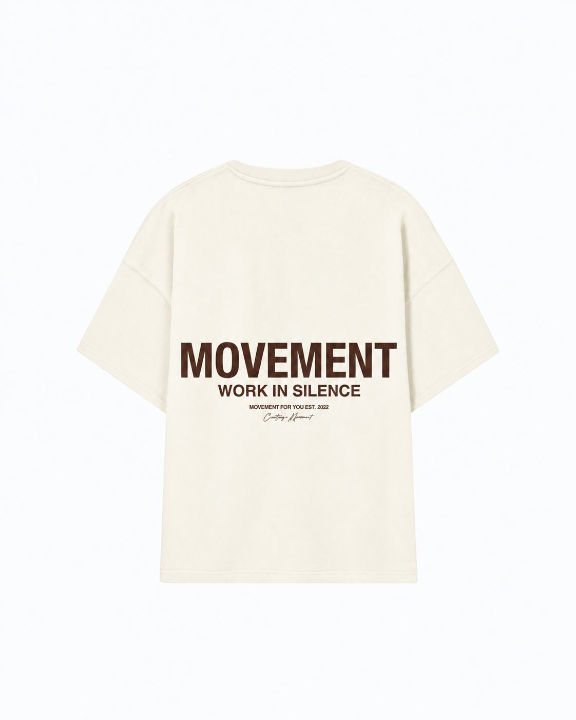 CAMISETA OVERSIZE WORK IN SILENCE CREAM CHOCOLATE