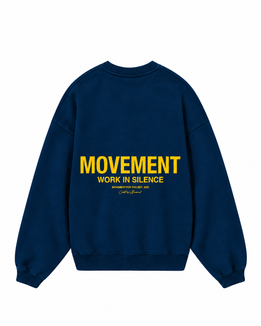 SUDADERA OVERSIZE CUELLO REDONDO UNISEX NAVY BLUE