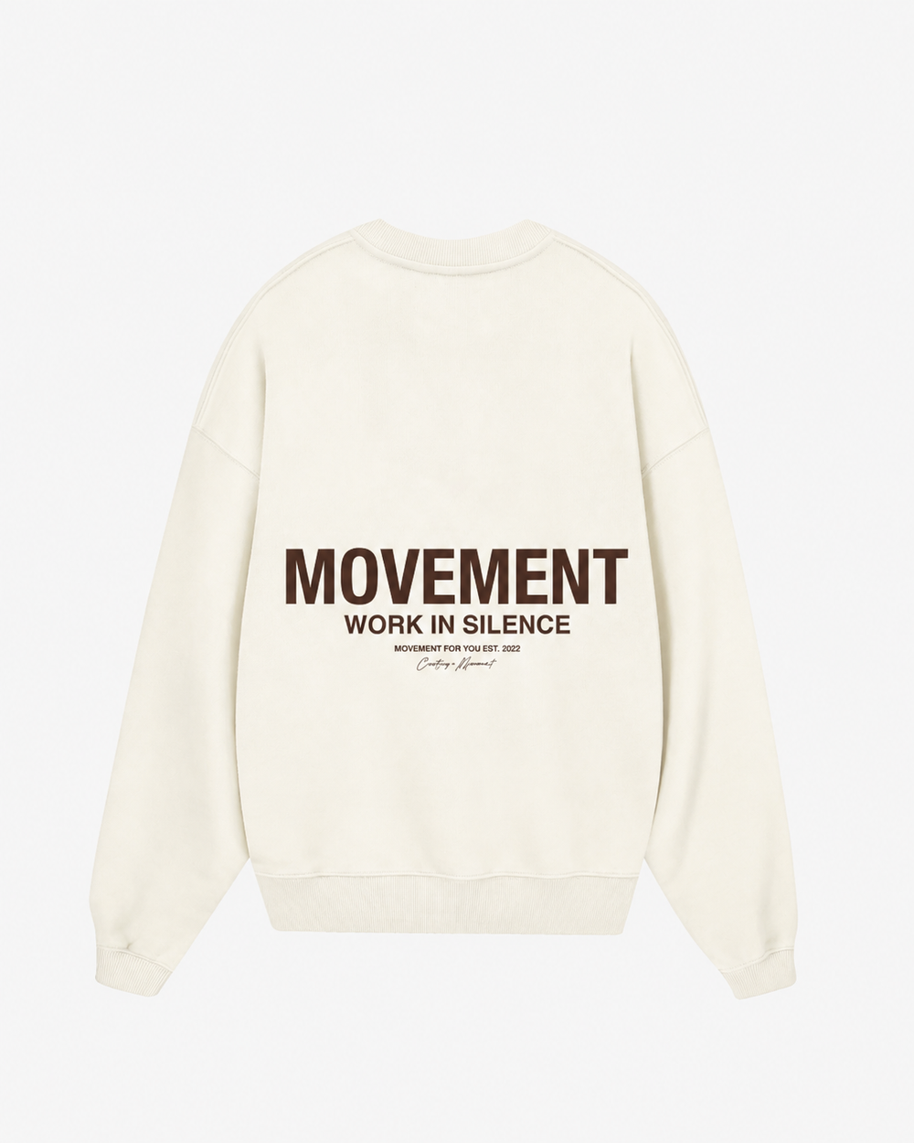 SUDADERA OVERSIZE CUELLO REDONDO UNISEX CREAM