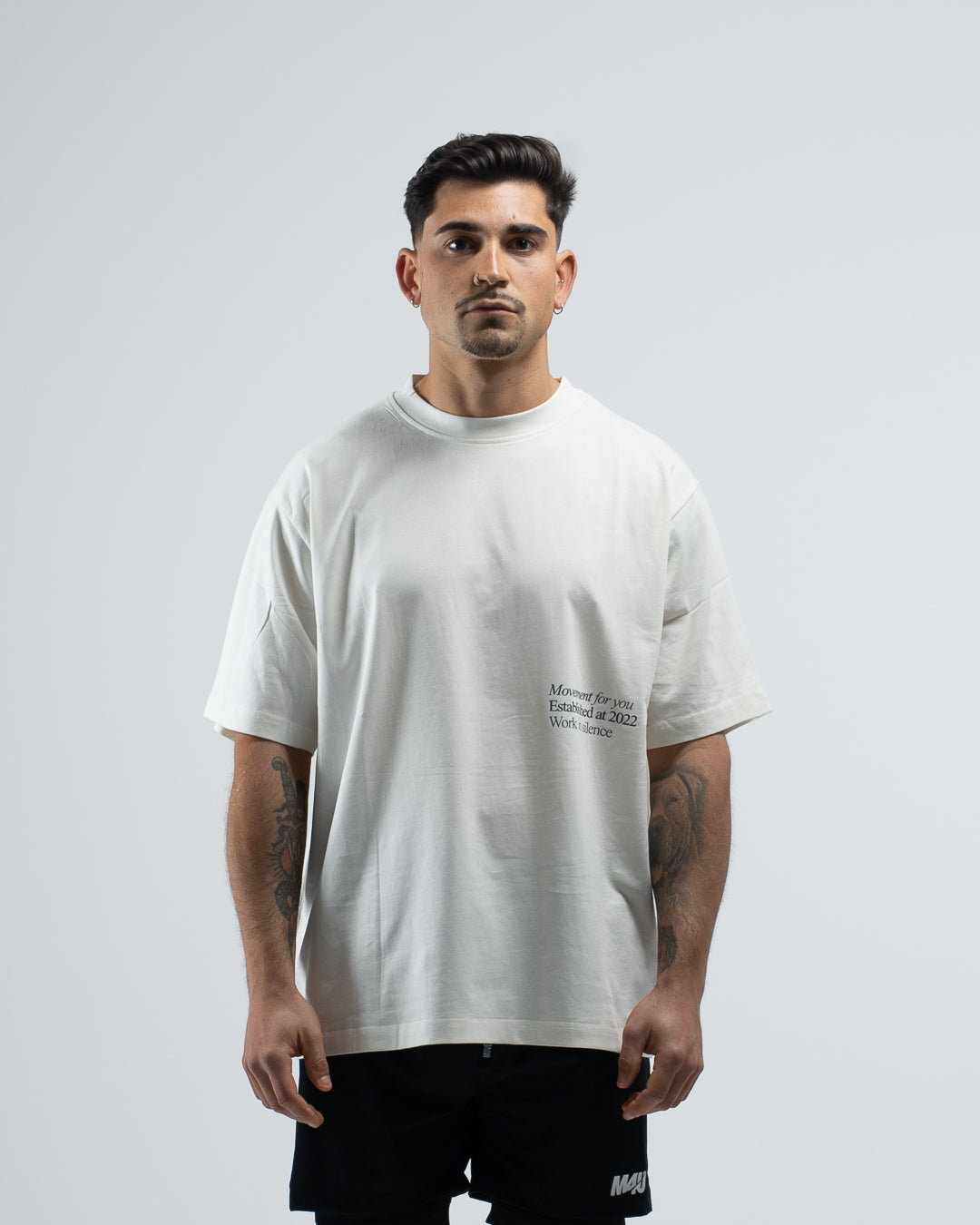 OVERSIZE TRAINING WORK IN SILENCE LET RESULTS NAVY CREAM