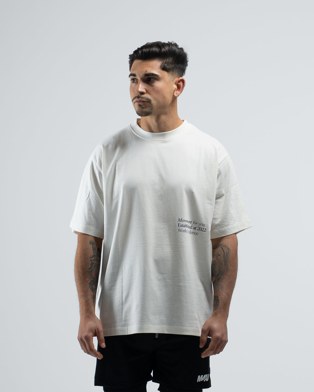 OVERSIZE TRAINING WORK IN SILENCE LET RESULTS NAVY CREAM