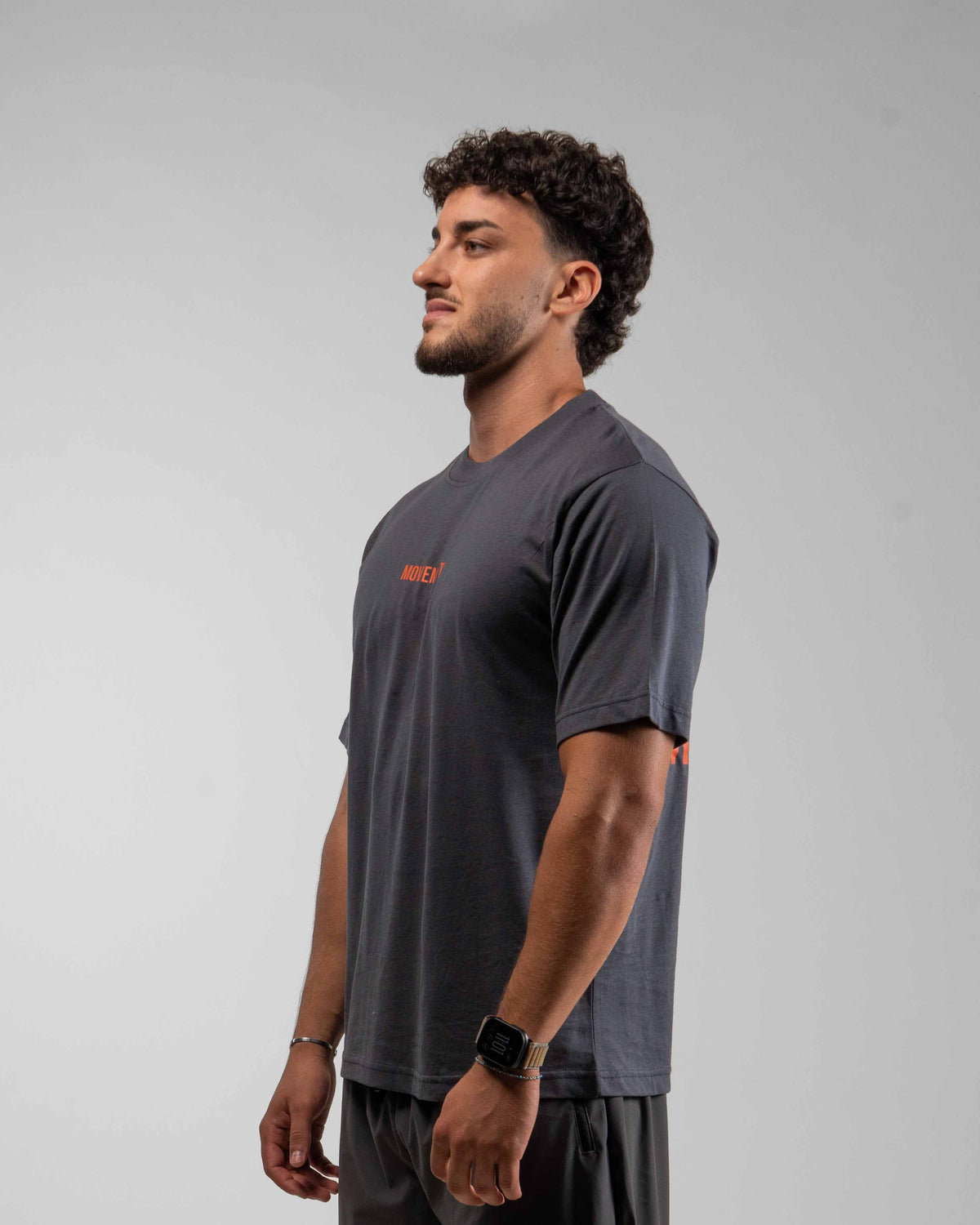 CAMISETA OVERSIZE WORK IN SILENCE GRAY ORANGE