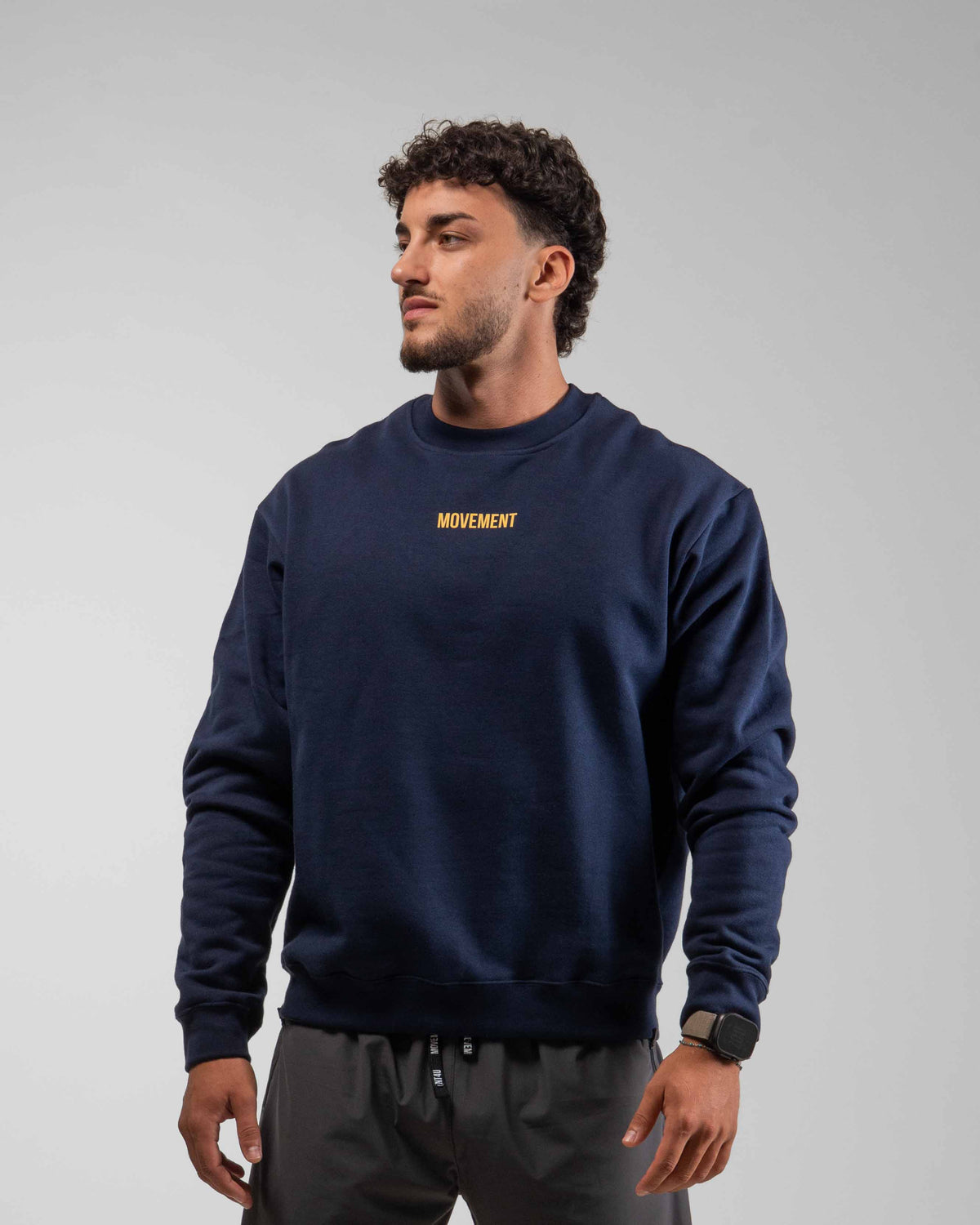 SUDADERA OVERSIZE CUELLO REDONDO UNISEX NAVY BLUE