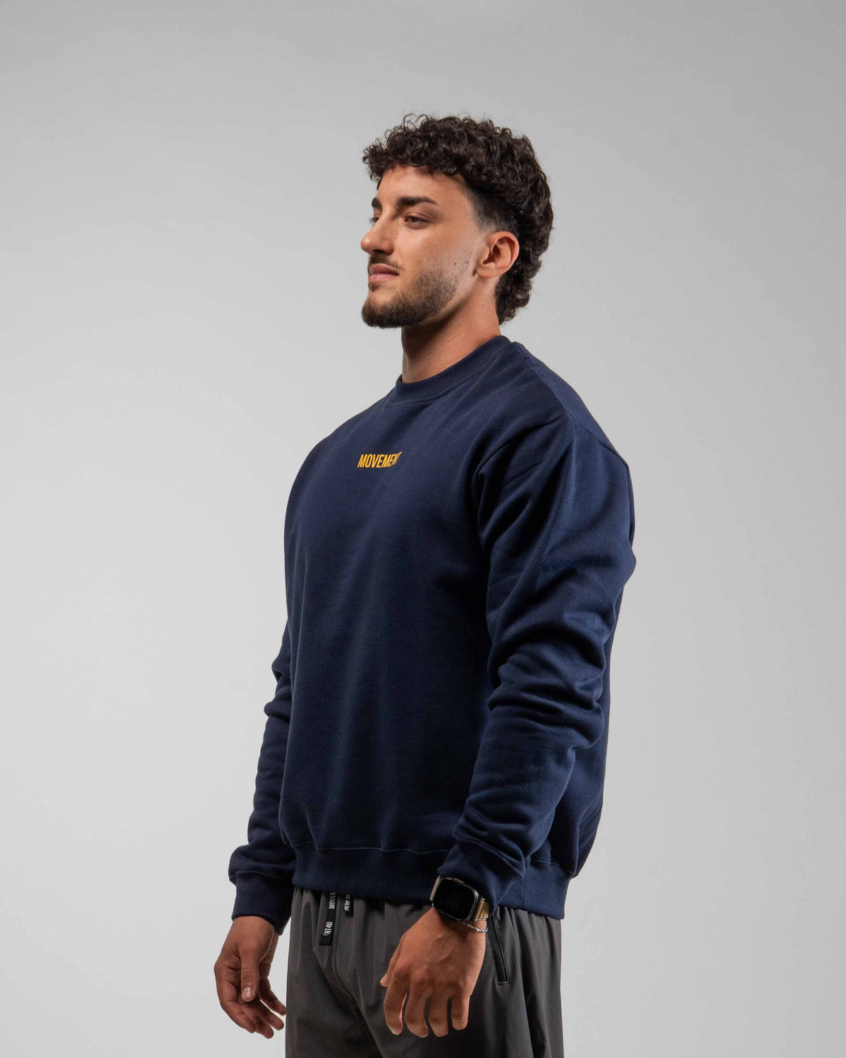 SUDADERA OVERSIZE CUELLO REDONDO UNISEX NAVY BLUE
