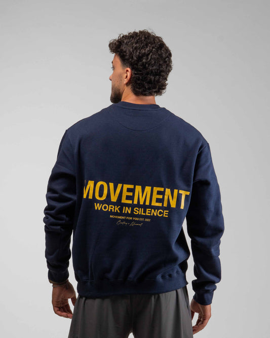 SUDADERA OVERSIZE CUELLO REDONDO UNISEX NAVY BLUE