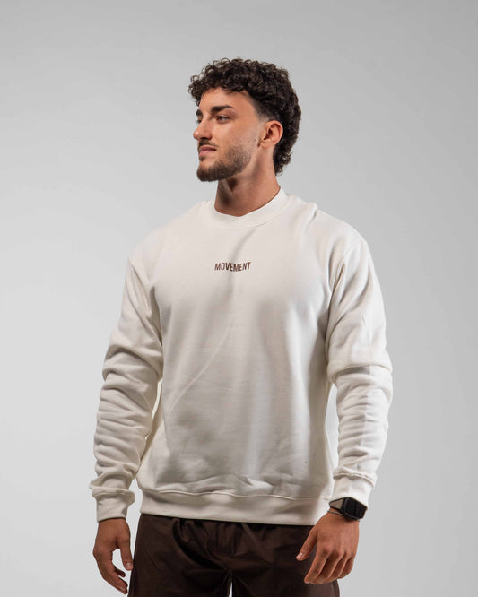 SUDADERA OVERSIZE CUELLO REDONDO UNISEX CREAM