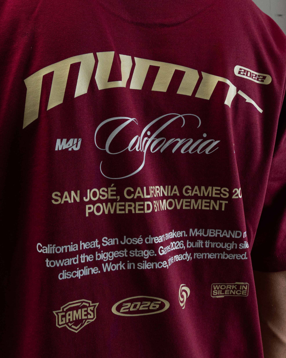 CAMISETA OVERSIZE MVMNT CALIFORNIA BURGUNDY
