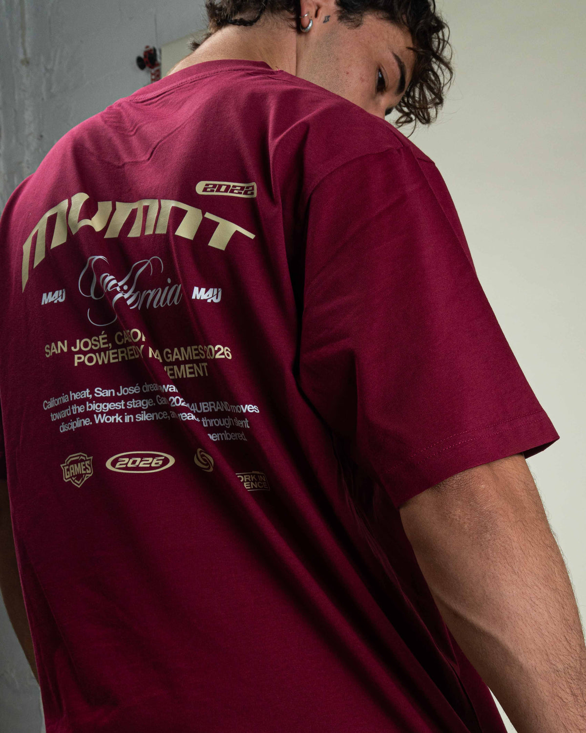 CAMISETA OVERSIZE MVMNT CALIFORNIA BURGUNDY