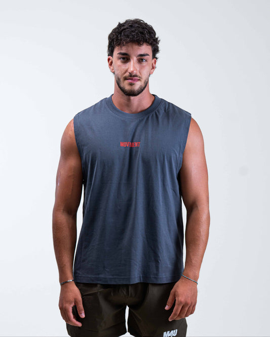 TANK TOP TRAINING WORK IN SILENCE GREY ORANGE