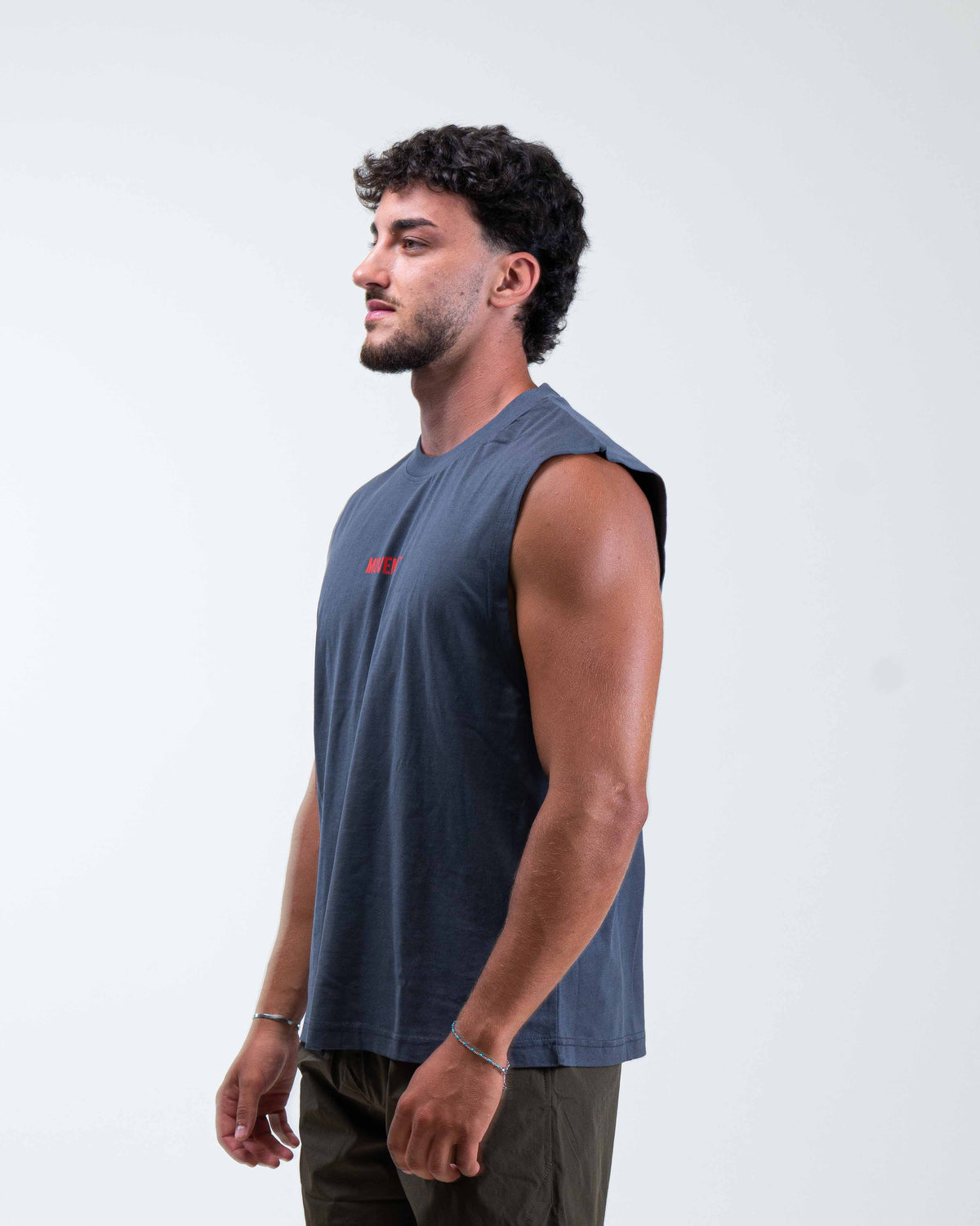 TANK TOP TRAINING WORK IN SILENCE GREY ORANGE