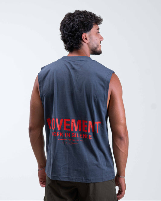 TANK TOP TRAINING WORK IN SILENCE GREY ORANGE