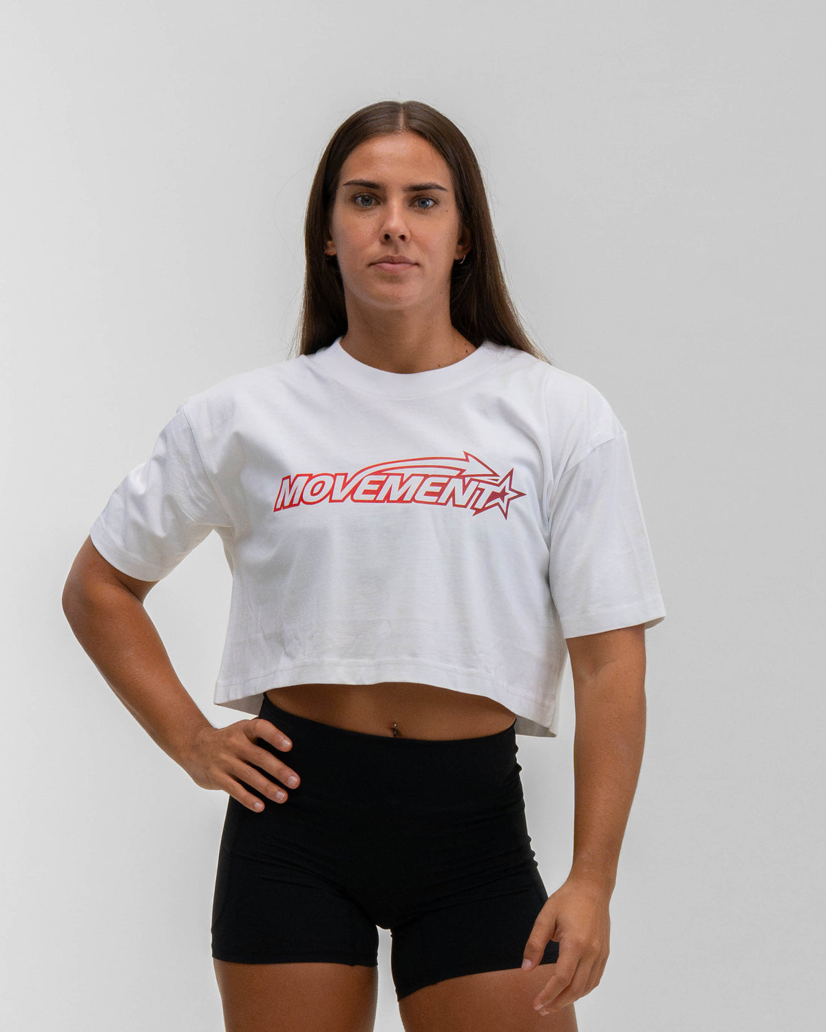 CROP TOP OVERSIZE TRAINING STAR WHITE