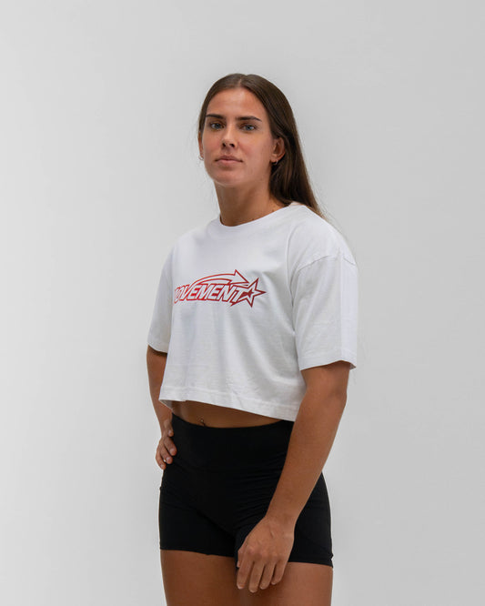 CROP TOP OVERSIZE TRAINING STAR WHITE