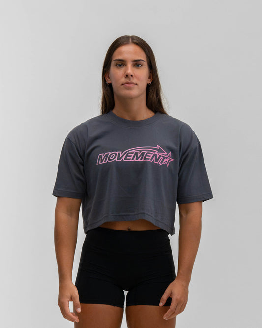 CROP TOP OVERSIZE STAR GREY