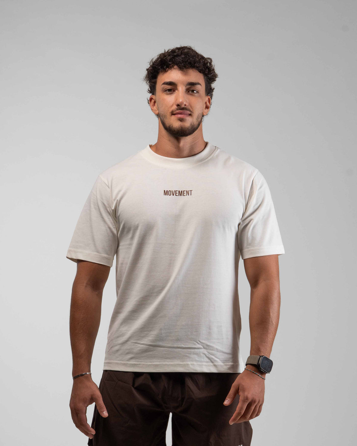 CAMISETA OVERSIZE WORK IN SILENCE CREAM CHOCOLATE