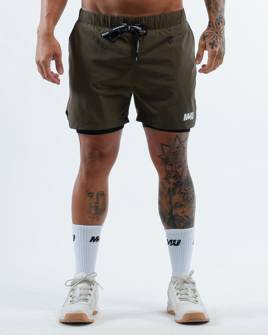 SHORTS 2 EN 1 GREEN OLIVE