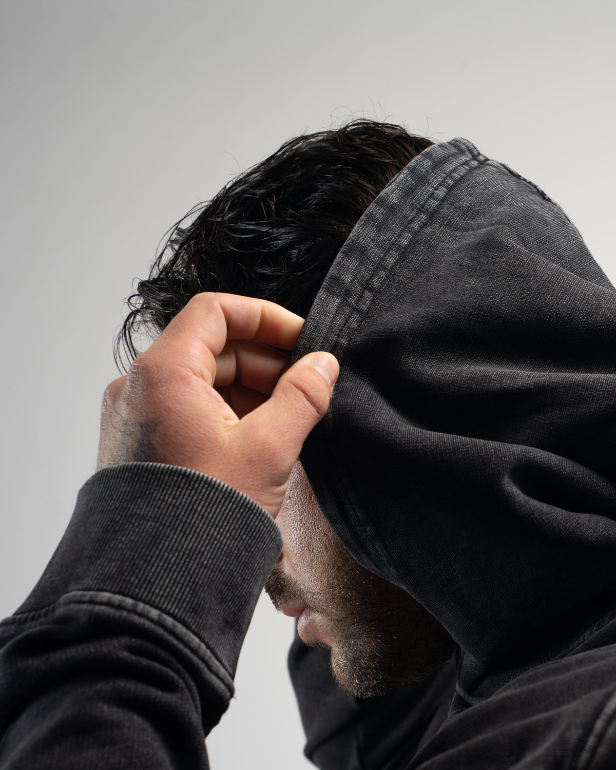 HOODIE OVERSIZE WASHED EFFECT BLACK