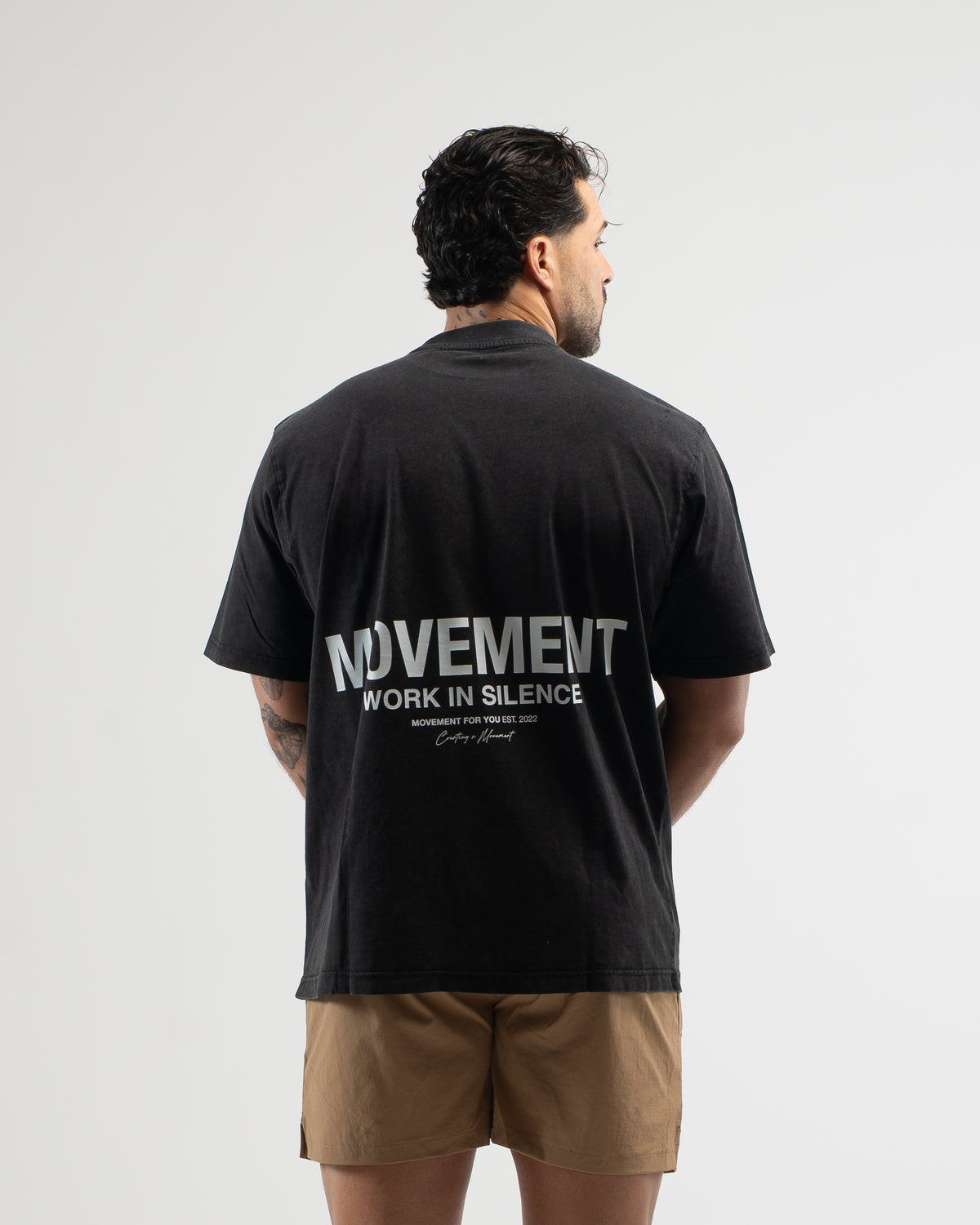 OVERSIZE WASHED EFECT BLACK WORK IN SILENCE