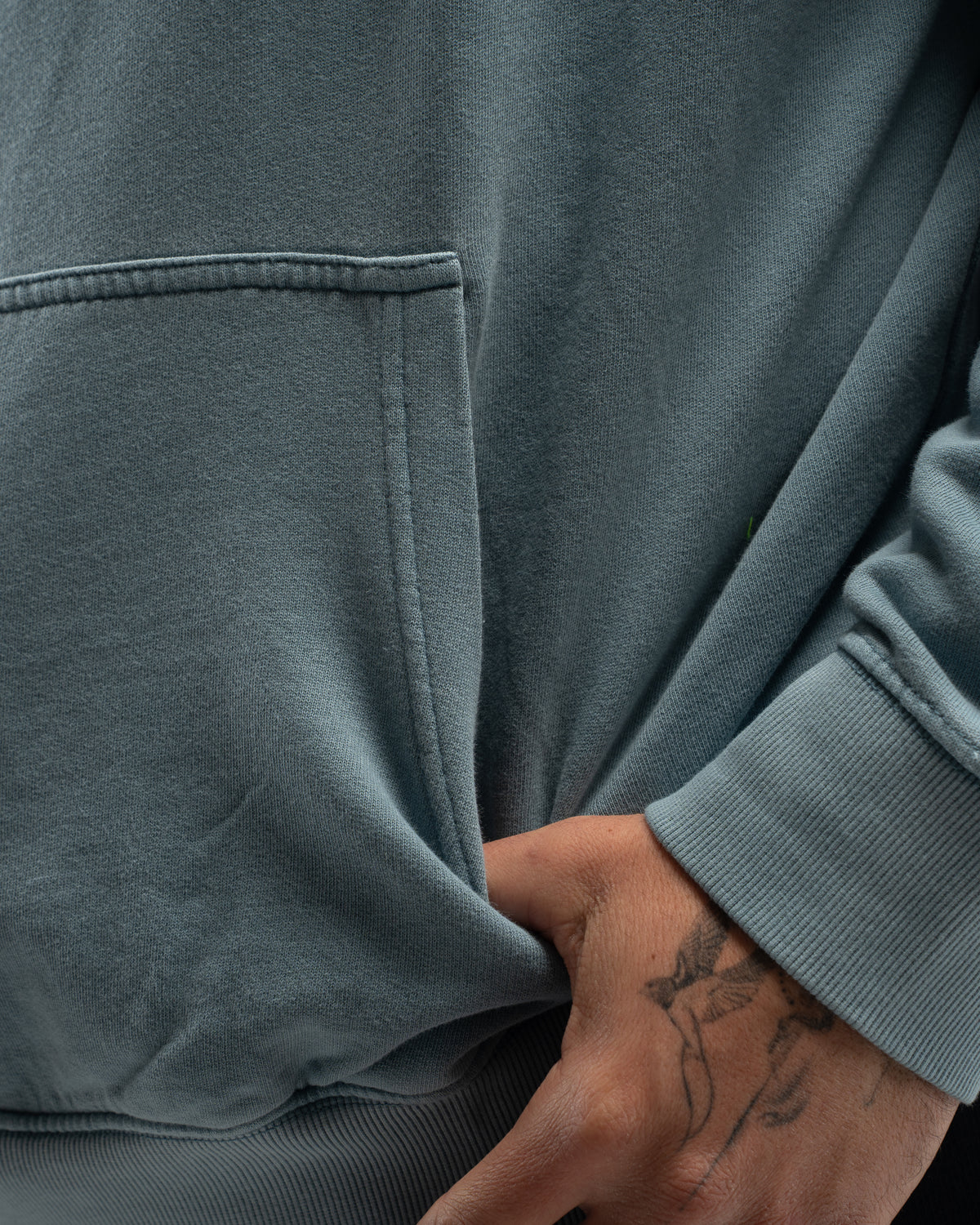 HOODIE OVERSIZE WASHED EFFECT BLUE