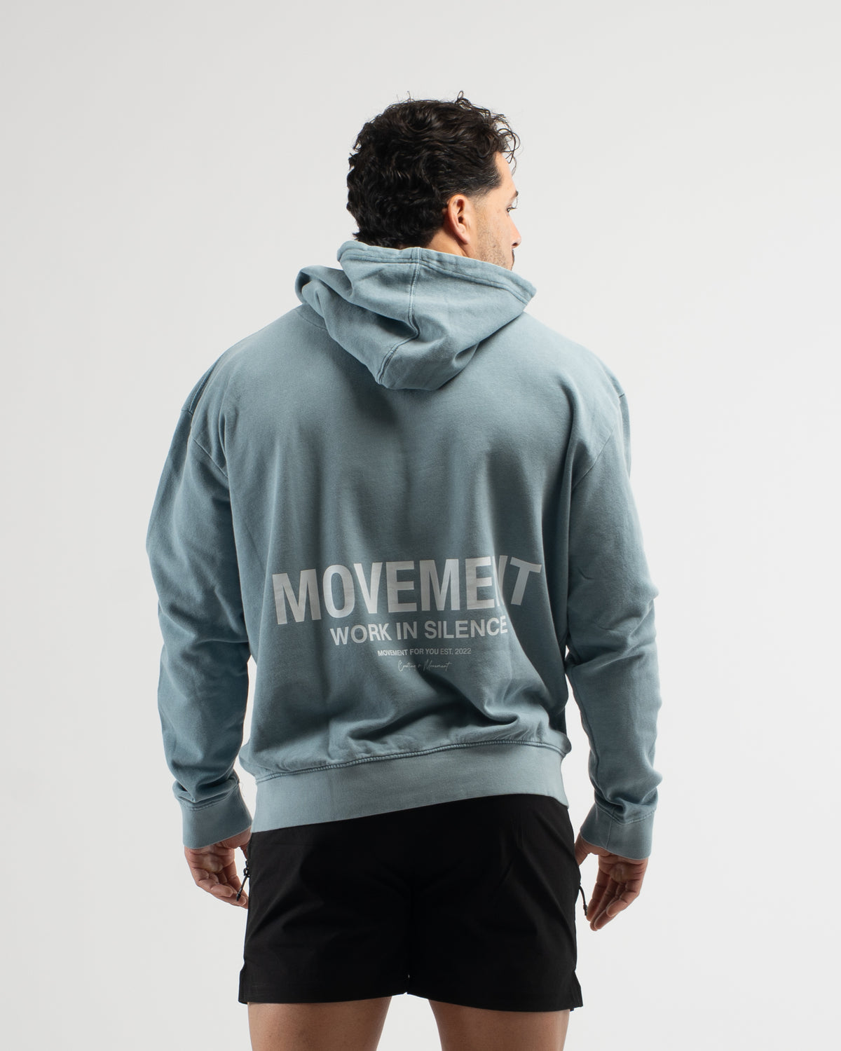 HOODIE OVERSIZE WASHED EFFECT BLUE