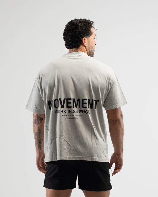 OVERSIZE WASHED EFECT GRAY WORK IN SILENCE