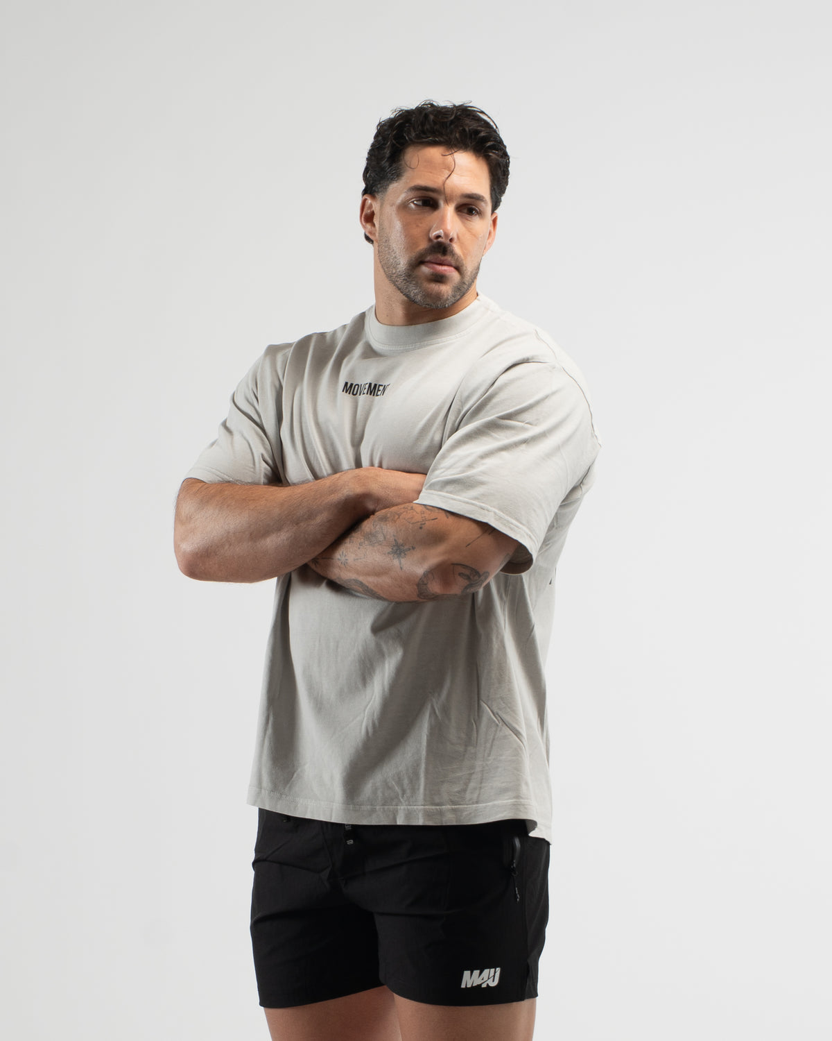 OVERSIZE WASHED EFECT GRAY WORK IN SILENCE
