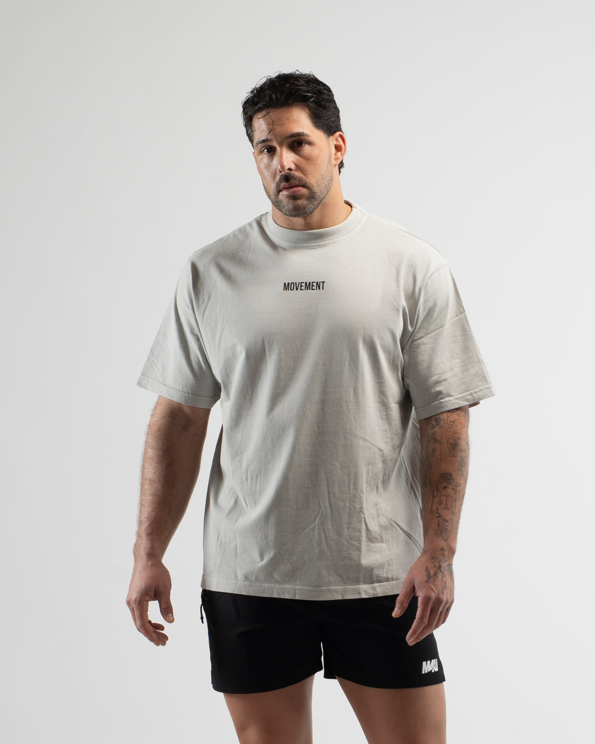 OVERSIZE WASHED EFECT GRAY WORK IN SILENCE