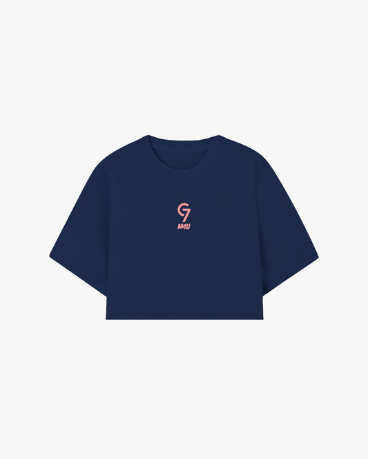 CROP TOP OVERSIZE NAVY BLUE GLUPPER x M4U