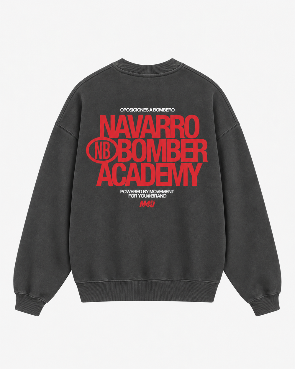 SUDADERA OVERSIZE CUELLO REDONDO GRIS NAVARRO BOMBER X M4U