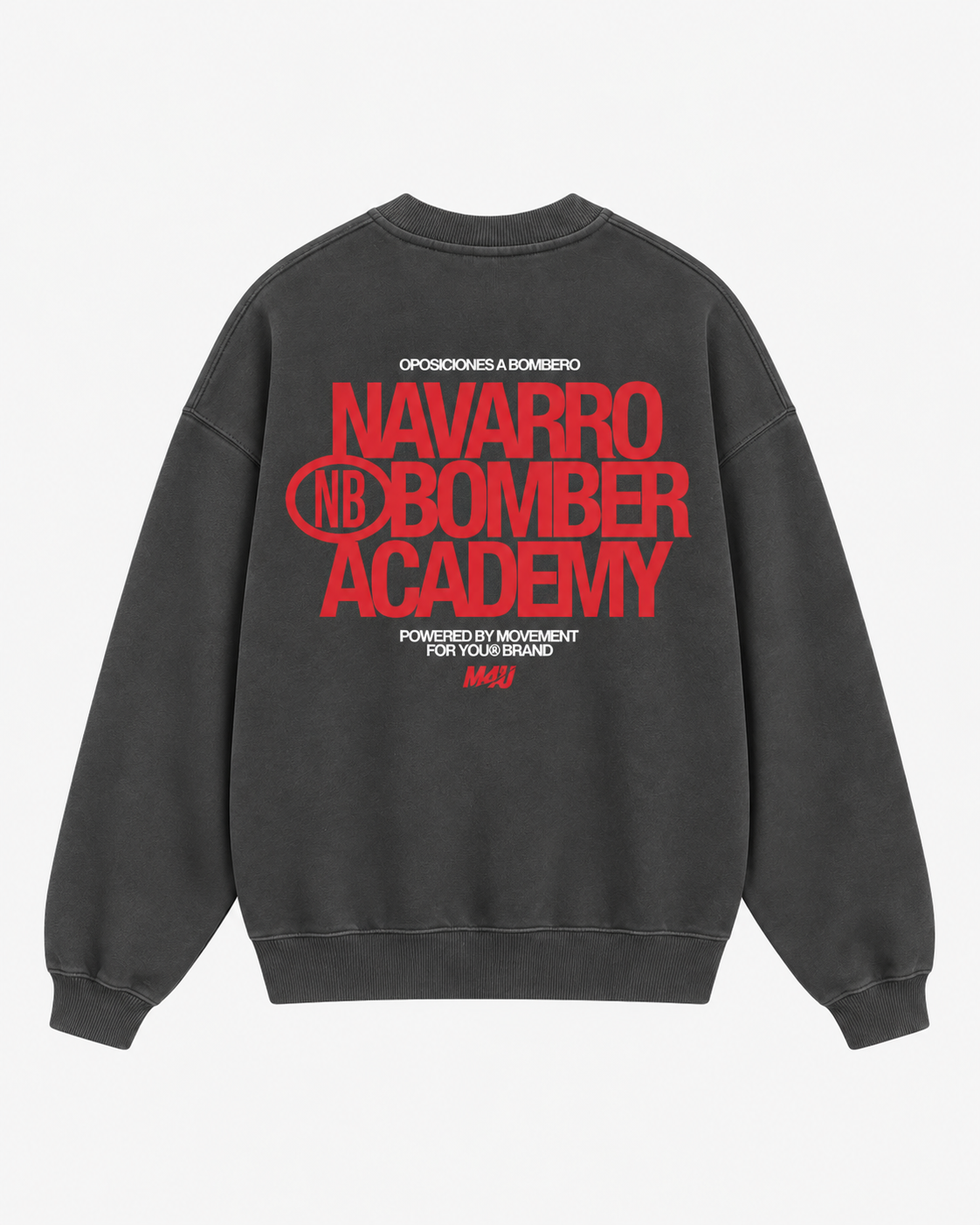 SUDADERA OVERSIZE CUELLO REDONDO GRIS NAVARRO BOMBER X M4U